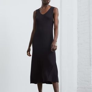Everlane black ribbed midi dress